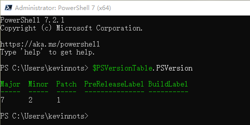 Powershell Core 7.2